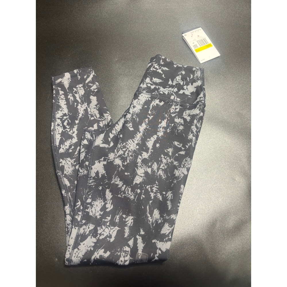 Nike NEW One High-Waisted 7/8 Printed Leggings Black & Gray New Size Small